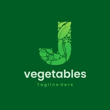 Letter J Vegetables Logo Vector Stock Illustration