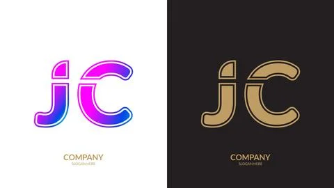 Letter JC logo design vector template. Illustrazione stock