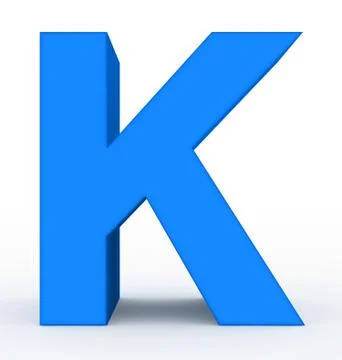 Letter K 3d blue isolated on white Stock Illustration