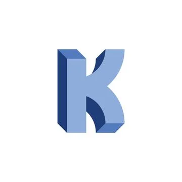 Letter k 3d optical illusion icon vector Stock-Illustration