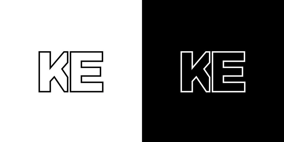 Letter K and E, KE logo design template. Minimal monogram initial based log.. Illustrazione stock