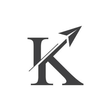 Letter k arrow plane motion logo vector Stock Illustration