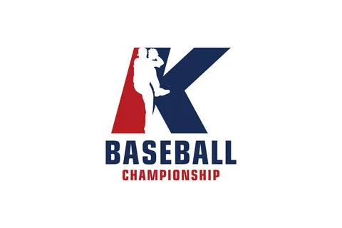 Letter K with Baseball Logo Design. Vector Design Template Elements for Spo.. イラスト素材