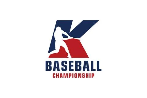 Letter K with Baseball Logo Design. Vector Design Template Elements for Spo.. Illustrazione stock