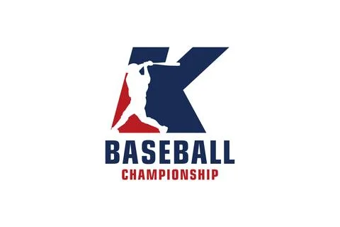 Letter K with Baseball Logo Design. Vector Design Template Elements for Spo.. Illustrazione stock