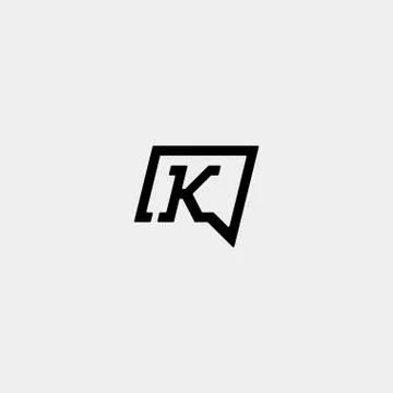 Letter K Chat Logo Template Vector Design Stock Illustration