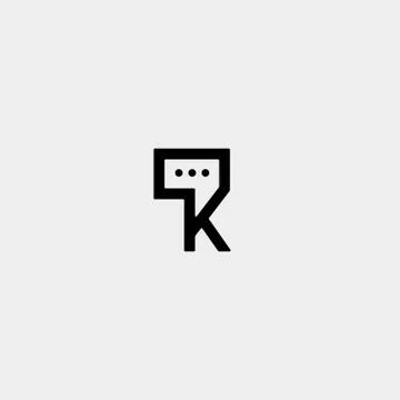 Letter K Chat Logo Template Vector Design Stock Illustration