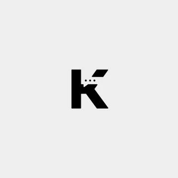 Letter K Chat Logo Template Vector Design Stock Illustration