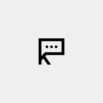 Letter K Chat Logo Template Vector Design Stock Illustration