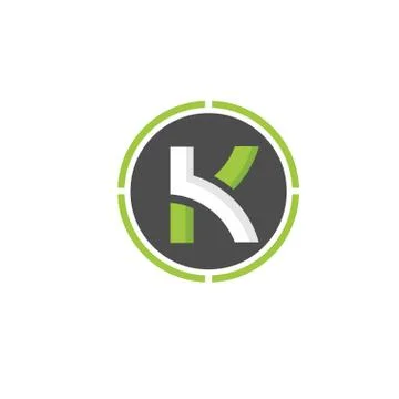 Letter k with circle logo Stock Illustration