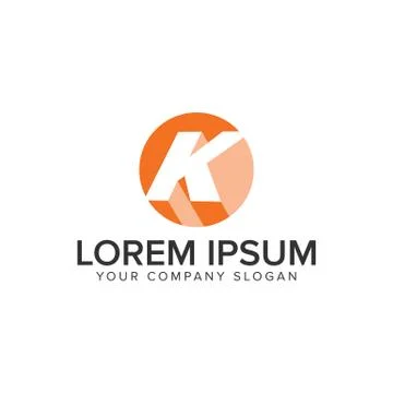 Letter K circle shadow logo. negative space design concept template. fully ed Stock Illustration