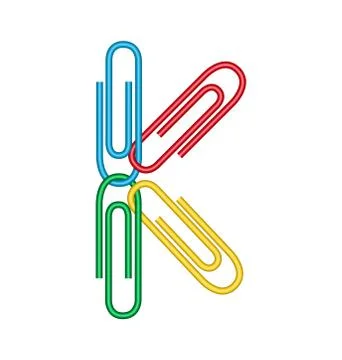 Letter k with clips Stock Illustration