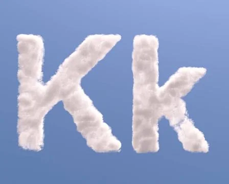 Letter K cloud shape Letter K cloud shape, isolated on white background Co... Stock Photos