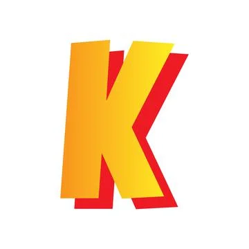 Letter k, comic style typeface with transparent background Stock Illustration