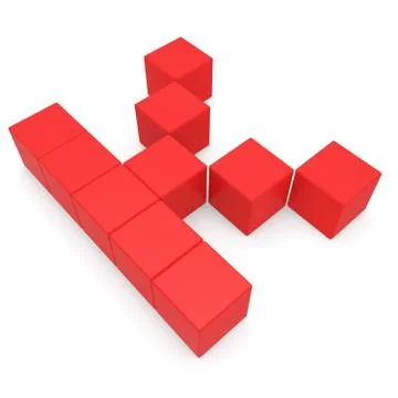 Letter k cubic red Stock Illustration