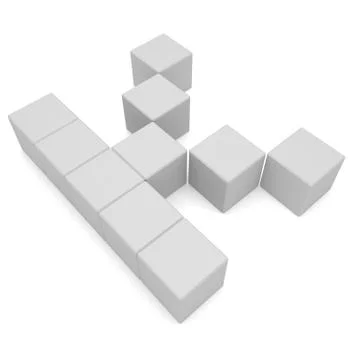 Letter k cubic white Stock Illustration