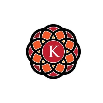 Letter K Emblem Monogram Design Stock Illustration
