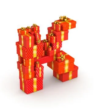 Letter K from gifts Illustrazione stock