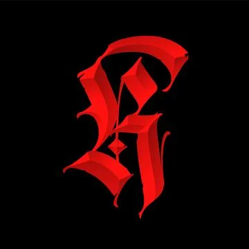 Letter k, in the Gothic style. Vector. Alphabet. Calligraphy and lettering. M Stock Illustration