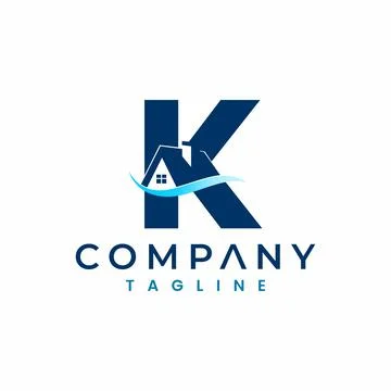 Letter K House Logo , Initial Home Logo Stock Illustration