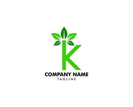 Letter K leaf initial logo template Stock Illustration