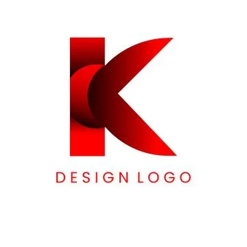 Letter K logo design with gradient Stock Illustration