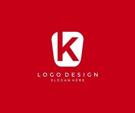 Letter K Logo Design Inside Modern Abstract Shape Stock Illustration