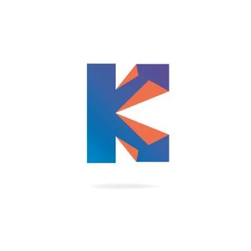 Letter K logo. Design template elements, paper Illustrazione stock