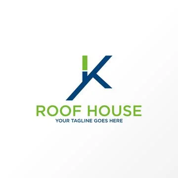 Letter K logo free vector. Roof house abstract design concept. Stock Illustration