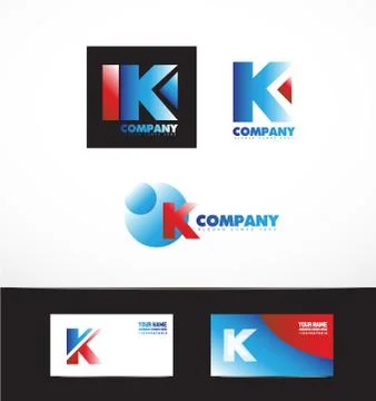 Letter K logo icon set Stock Illustration