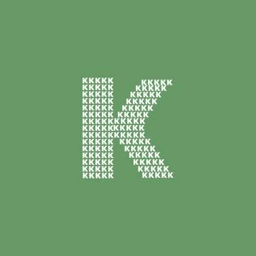 Letter K logo with pixel pattern Illustrazione stock