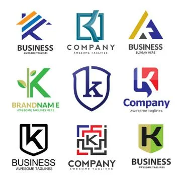 Letter k logo set design Illustrazione stock