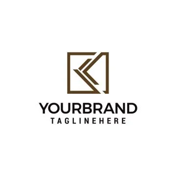 Letter k logo square template design Stock Illustration