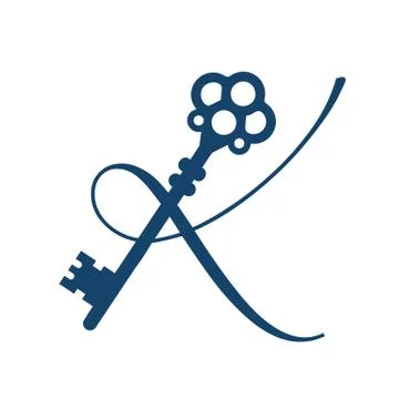 Letter K logo vector "key" concept element icon and template Stock Illustration