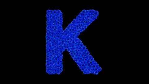 Letter K made of cornflowers Stock Footage 73942069