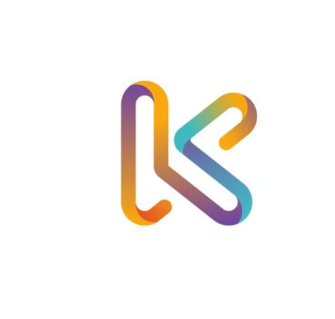 Letter k with multi color logo Stock Illustration