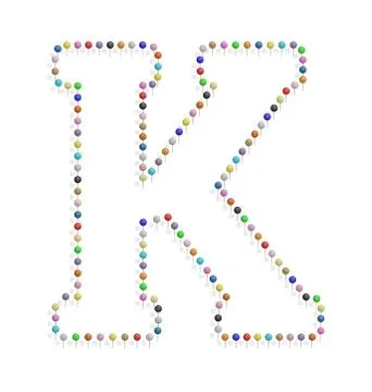Letter k with pushpin Stock-Illustration