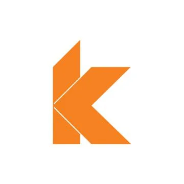 Letter k simple geometric arrow logo vector Stock Illustration