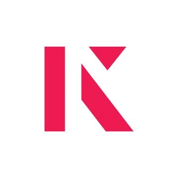 Letter k simple geometric arrow up logo vector Stock Illustration