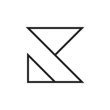 Letter k simple geometric thin lines logo vector Stock Illustration
