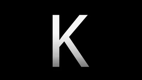 Letter K with slice effect typography. Black solid and green screen backgro.. Stock Footage 312400580