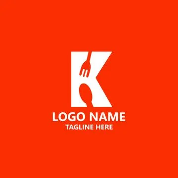 Letter K spoon fork logo design vector Stock-Illustration