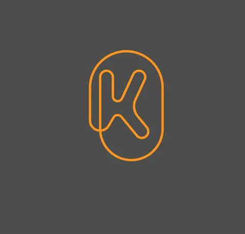 Letter k with thin geometric lines Illustrazione stock