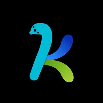 Letter K vector logo, on BLACK background Stock Illustration