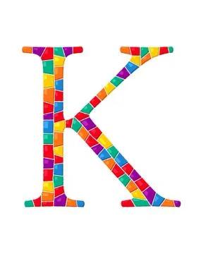 Letter K vector mosaic 스톡 일러스트