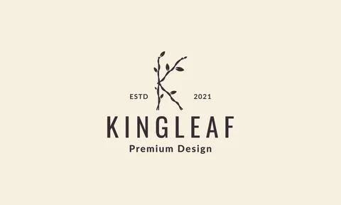 Letter K with vines leaf logo symbol vector icon illustration graphic design Stock Illustration