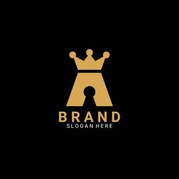 Letter A King Logo Design Template Illustrazione stock