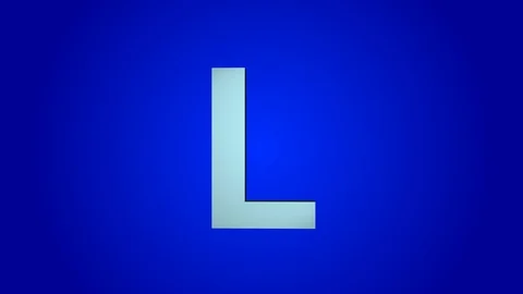 The letter L 3-D rotating on a blue background Stock Footage 114239742