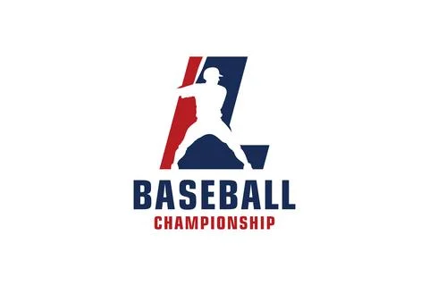 Letter L with Baseball Logo Design. Vector Design Template Elements for Spo.. Stock Illustration