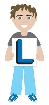 Letter L Boy Stock Illustration